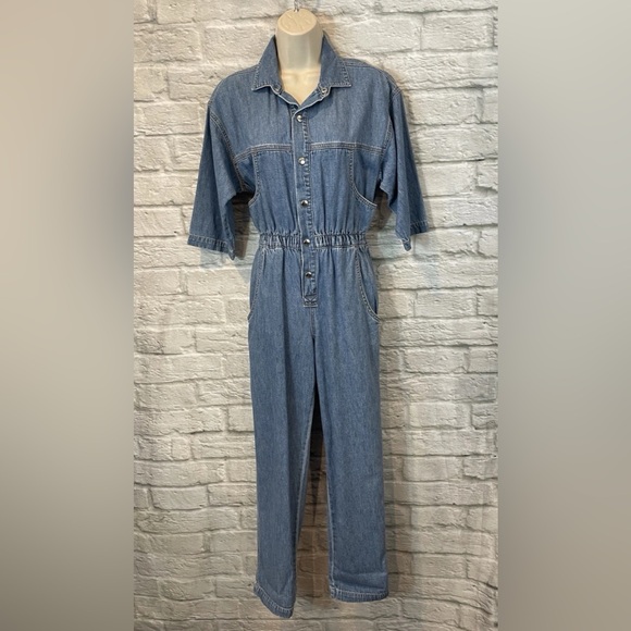 OVERLOVER Revolve Women's Hope Cool Blue Denim Jumpsuit Sz XS NEW - Picture 2 of 12